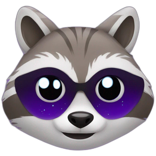 raccoon with tears in eyes holding purple eggplant emoji