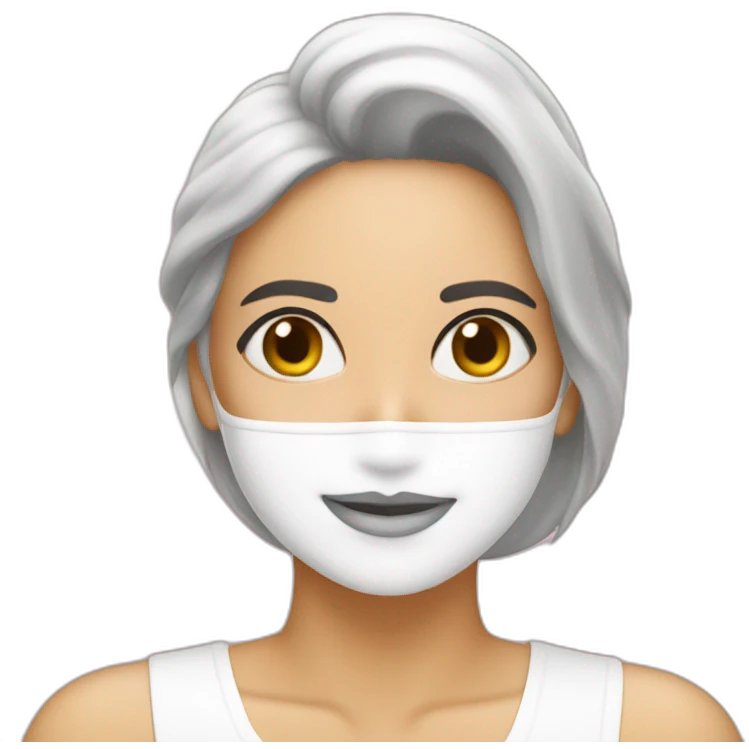 Chica blanca  haciendo skincare emoji
