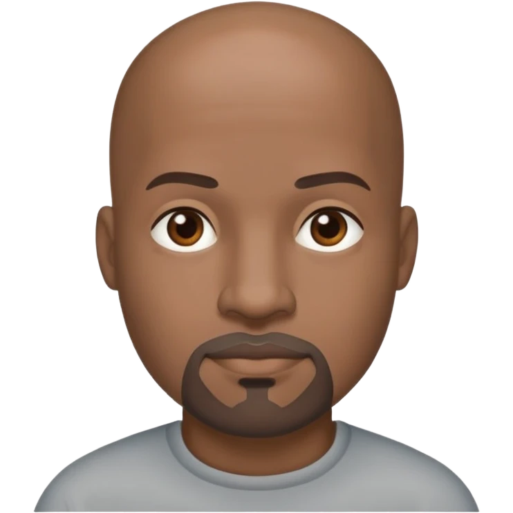 Black guy bald head gray short goatee emoji