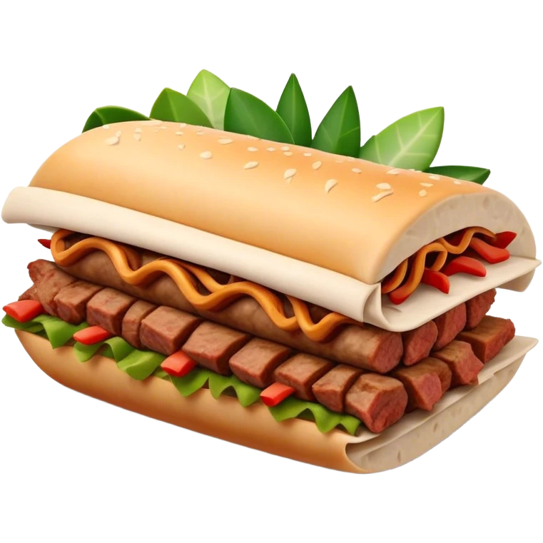 Cinematic Realistic Doner Kebab Dish Emoji, showcasing succulent, spiced meat shaved from a rotating spit rendered with lifelike detail and dynamic, appetizing lighting. emoji