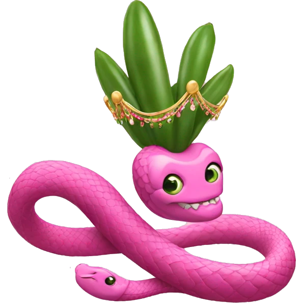 Pink snake with jalapeño and tiara  emoji