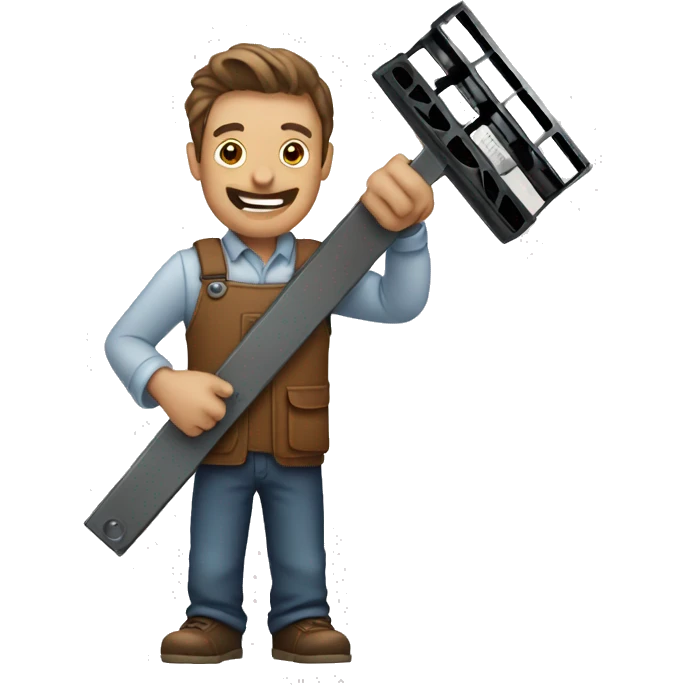 man holding a movie film cutter emoji