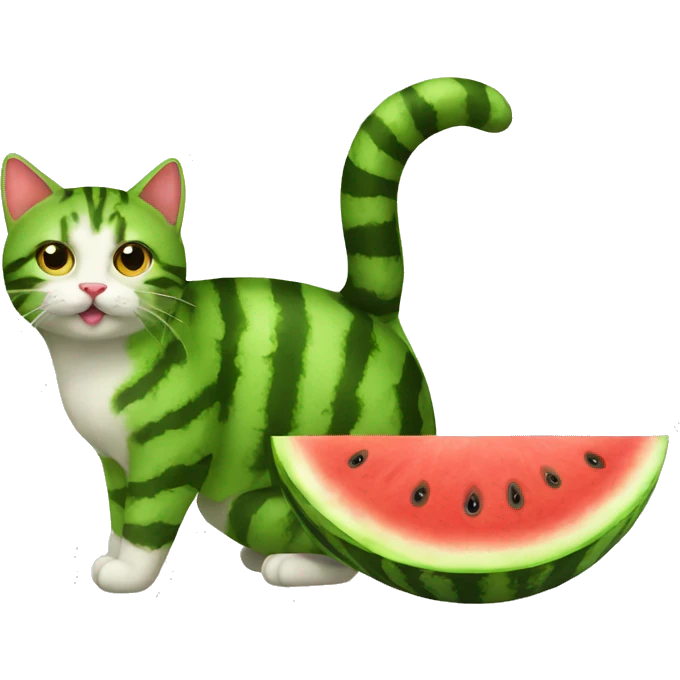 watermelon cat emoji