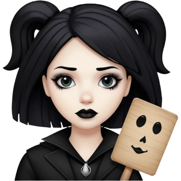 goth woman with protest sign emoji