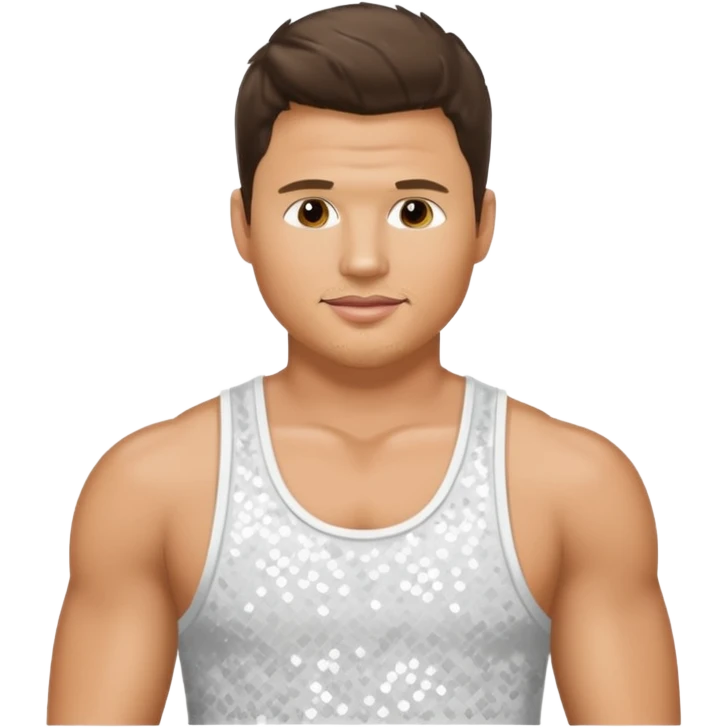 Nick Lachey from 98 Degrees with white sequin tank top emoji