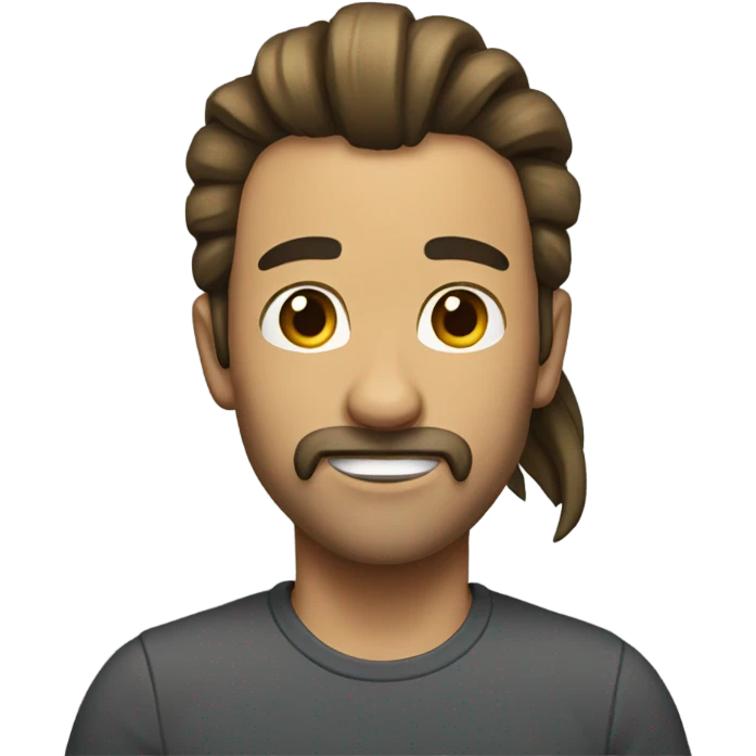 a man with a tall ponytail emoji