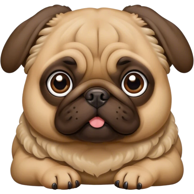 A pug with long curly hair and big ears emoji
