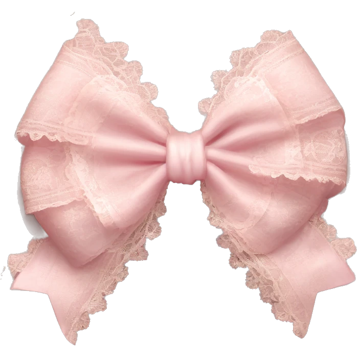 vintage rococo light pink bow with lace and frills emoji