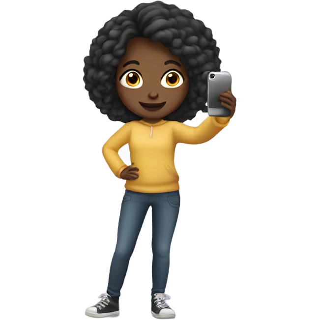 Girl taking a selfie full body emoji