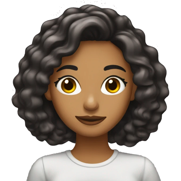 Chica de cabello negro tomando café  emoji