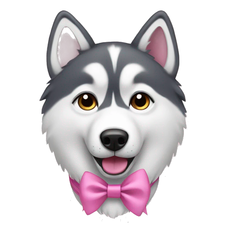 husky wearing pink bow  emoji
