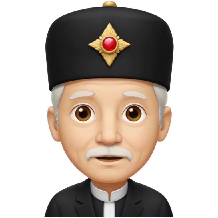black suited old with fes hat emoji