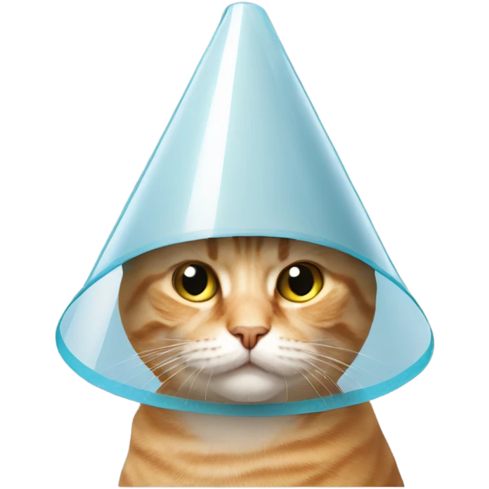 Cat wearing a protective cone emoji