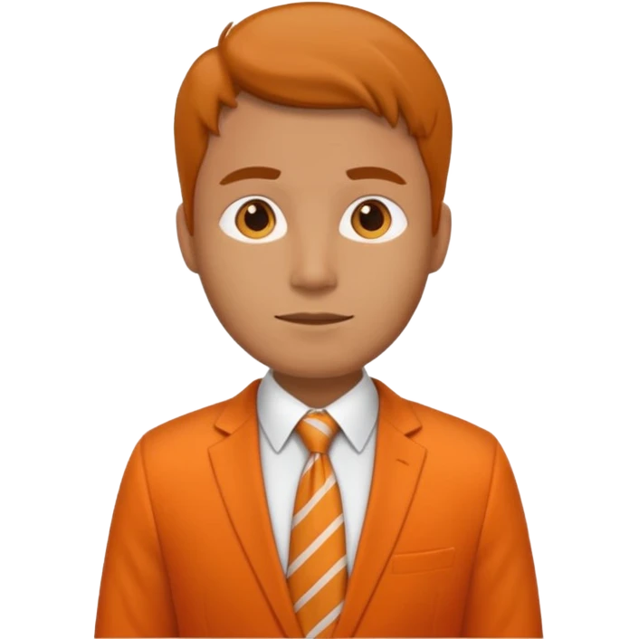 
office worker man, wearing tie, orage outfit emoji