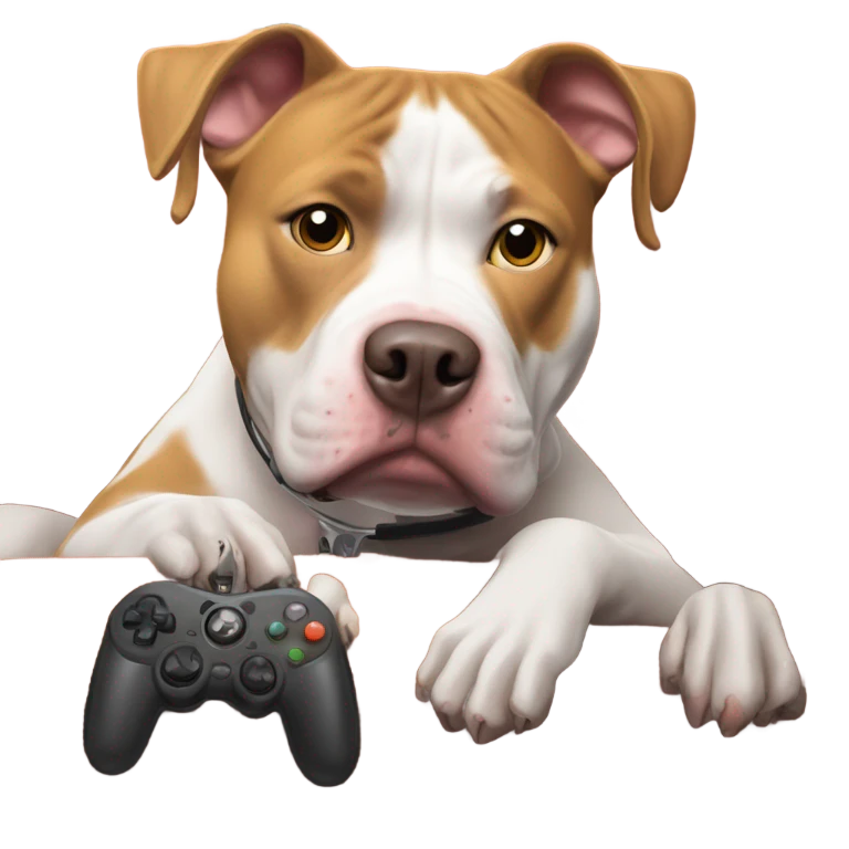 Pitbull playing video games  emoji