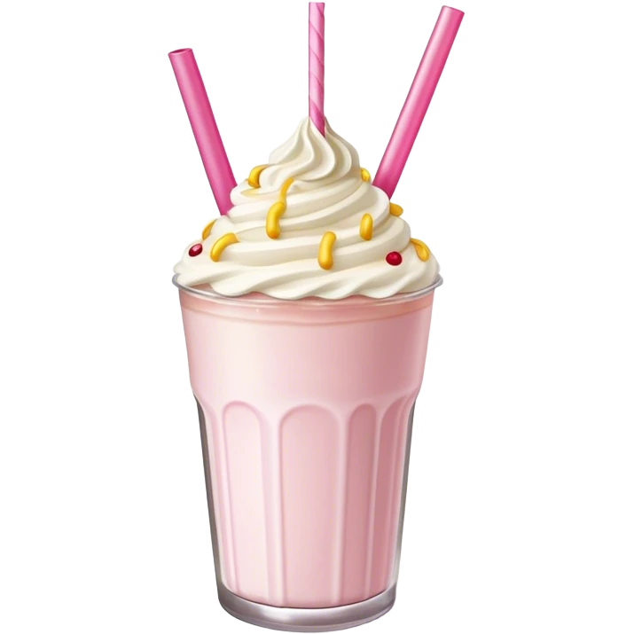 birthday cake milkshake with one pink straw emoji