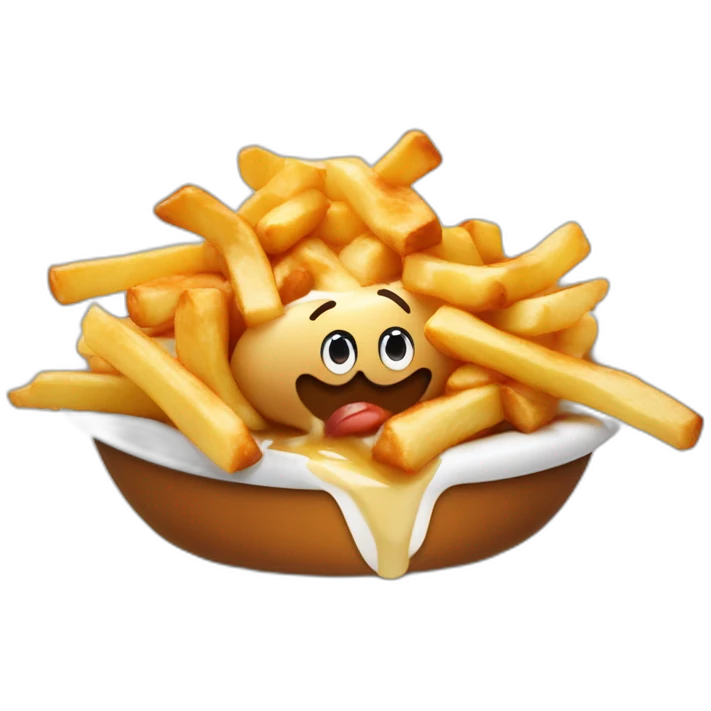 Poutine qui mange une poutine emoji