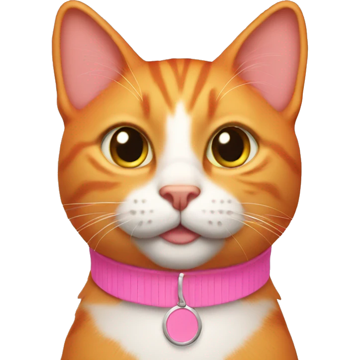 All orange cat with pink collar emoji