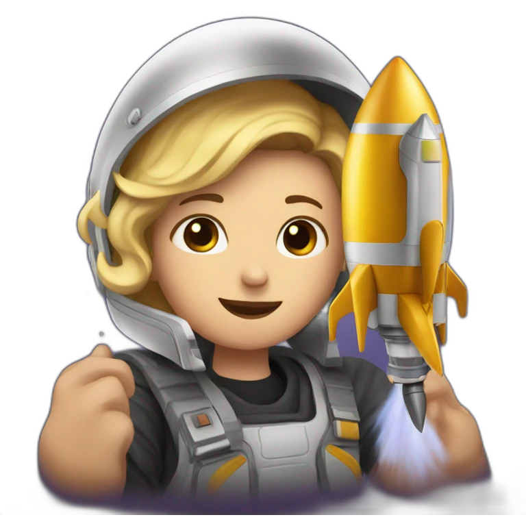 Elone Musk with rocket in hands emoji