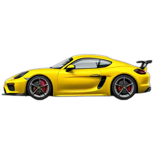 yellow porsche cayman gt4 sportscar emoji