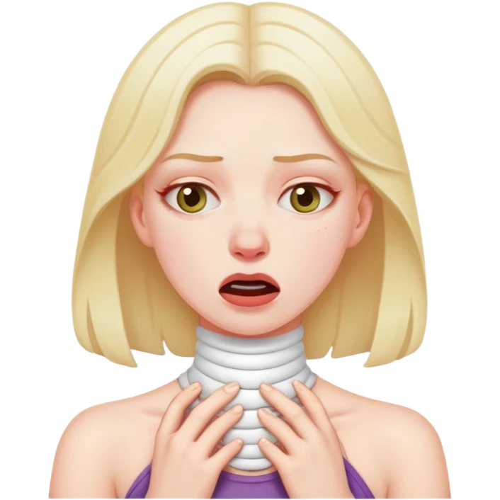 white girl choking self out emoji