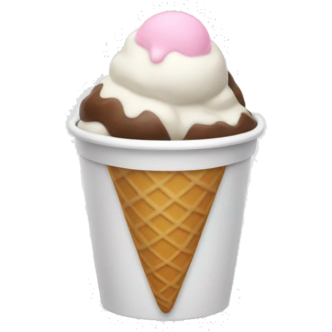 Ice cream in a white cup emoji