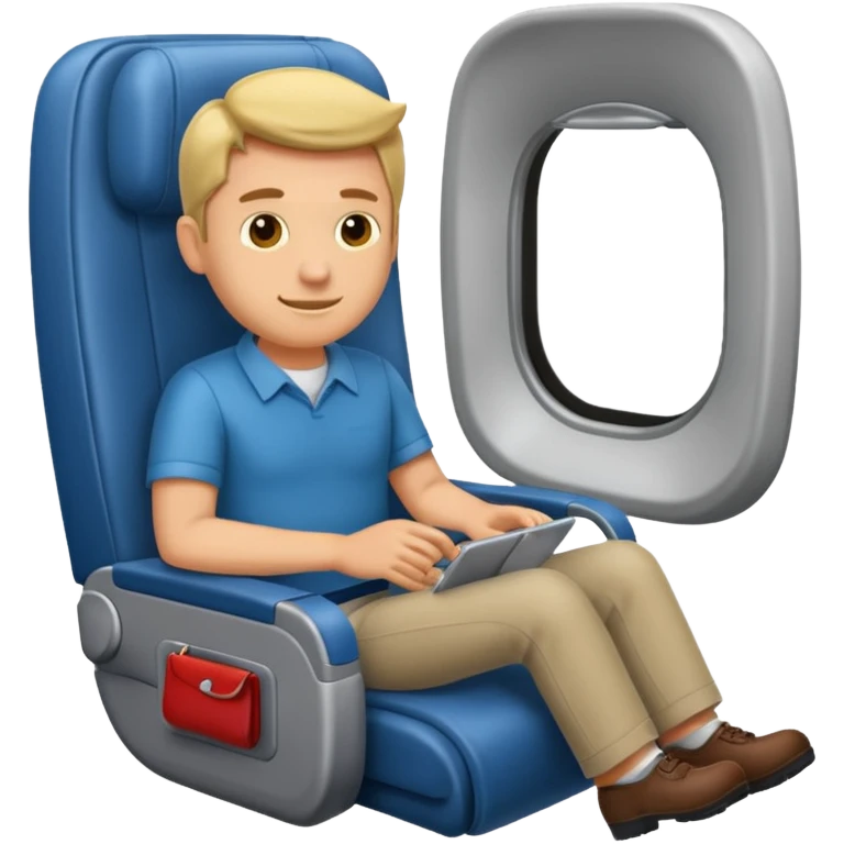 man passanger in plane seat emoji