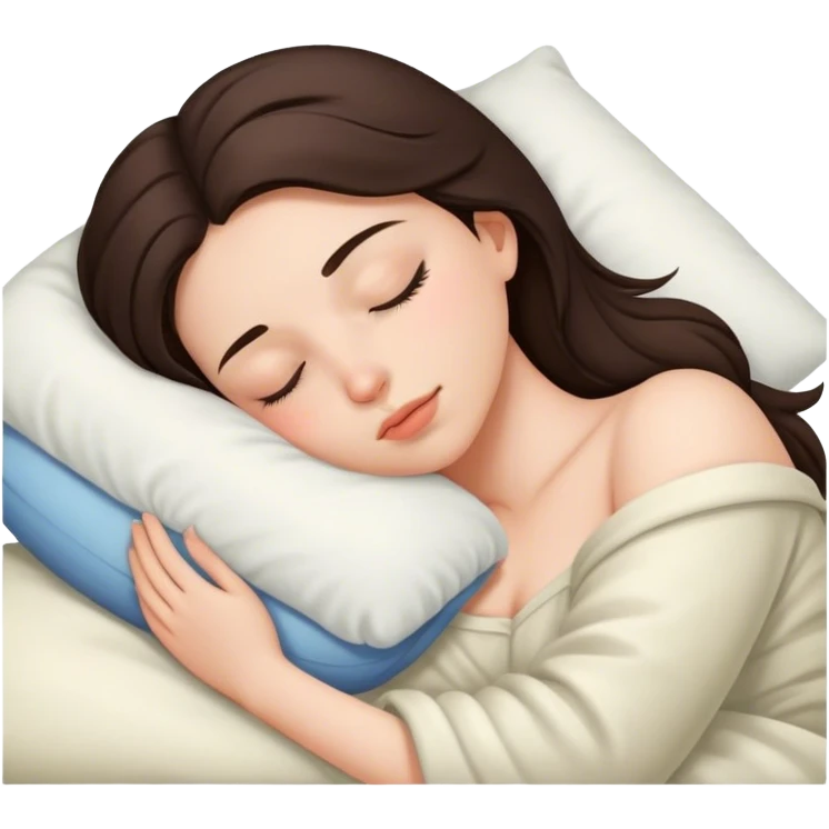 Brunette girl sleepin emoji