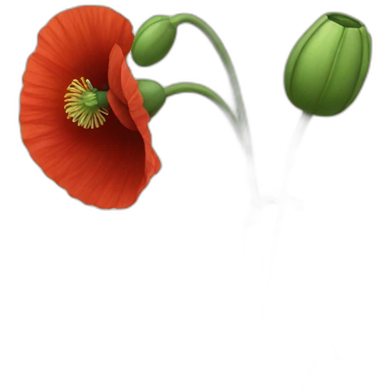 Red Poppy flower emoji