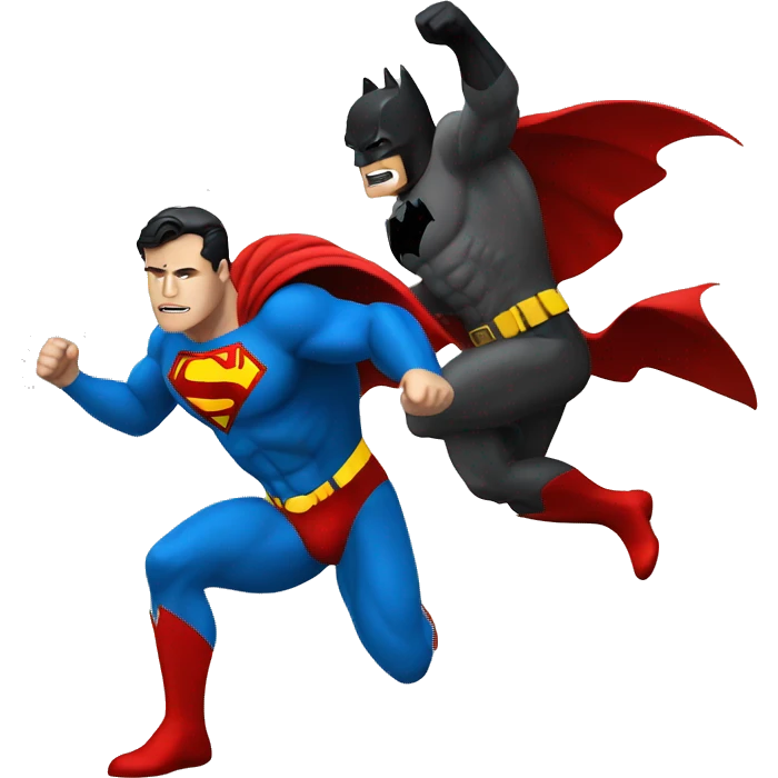 Superman fighting batman  emoji