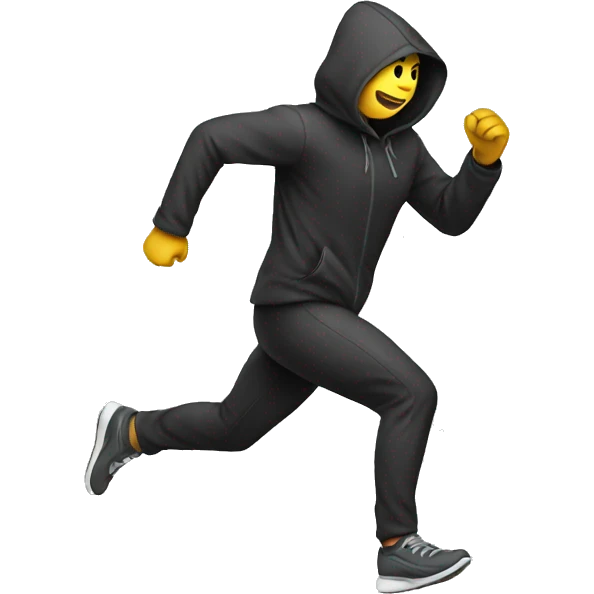 hooded man running emoji