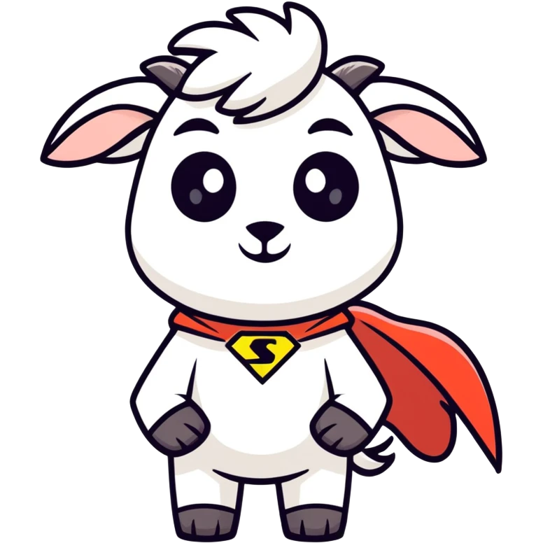Goat wearing a super hero costume  emoji