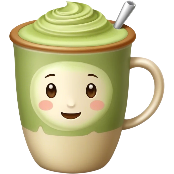 Matcha latte in realistic beige colored mug emoji