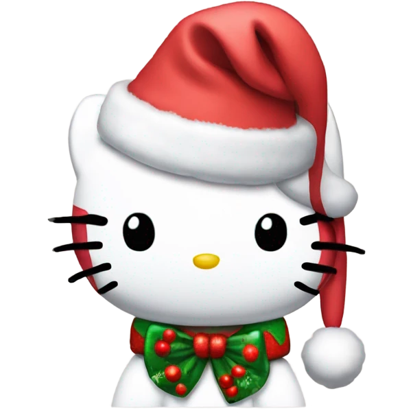 hello kitty con gorro de navidad  emoji