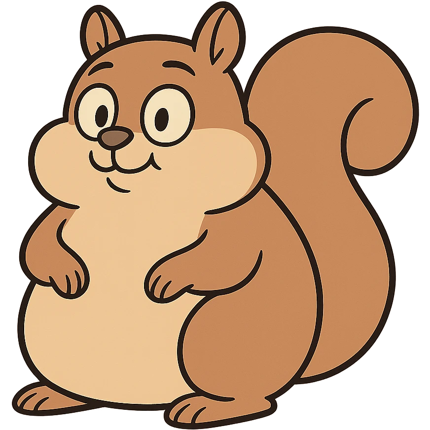 cute cartoon fat squirrel emoji