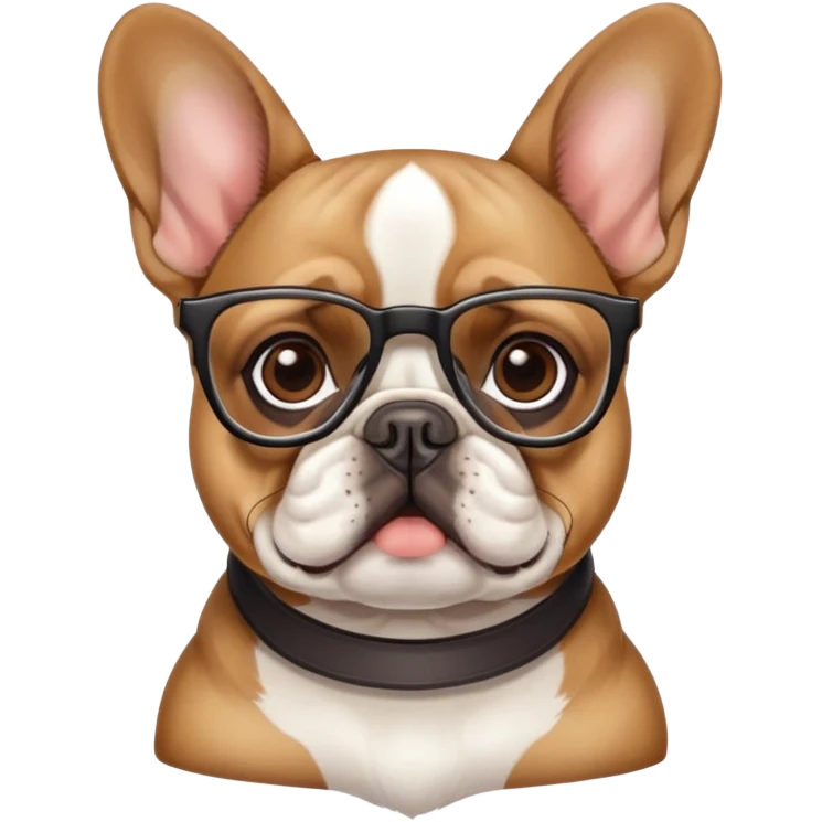 French bulldog wearing glasses  emoji