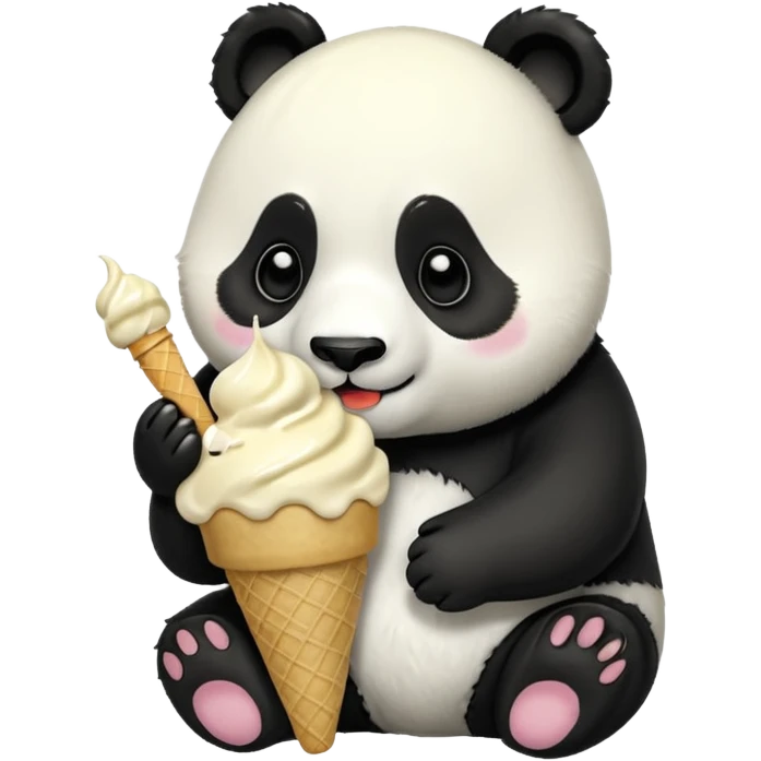 Panda eating ice cream emoji