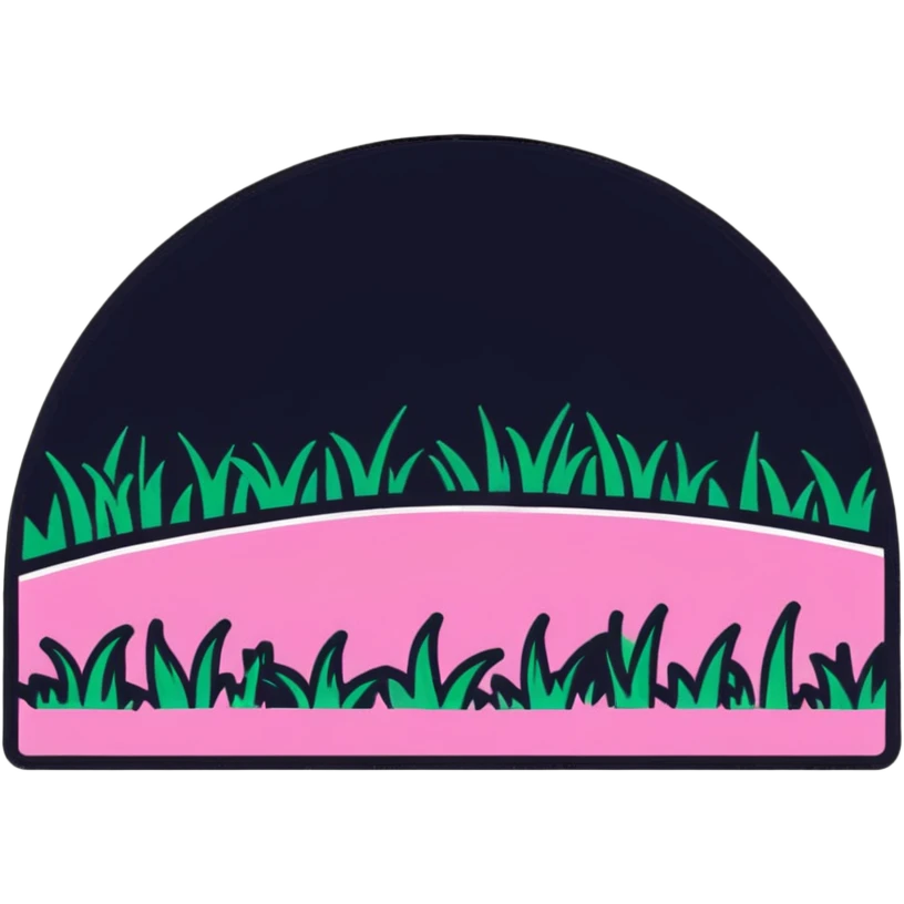 patch of pink grass with bold outline emoji