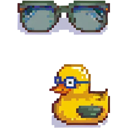 Rubber duck wearing tiny glasses emoji