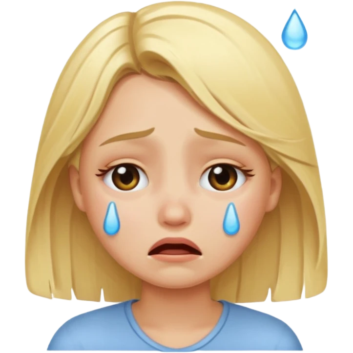 Blonde girl crying  emoji