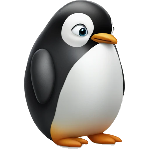Penguin making kiss face emoji