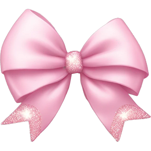 light pink bow with sparkles emoji