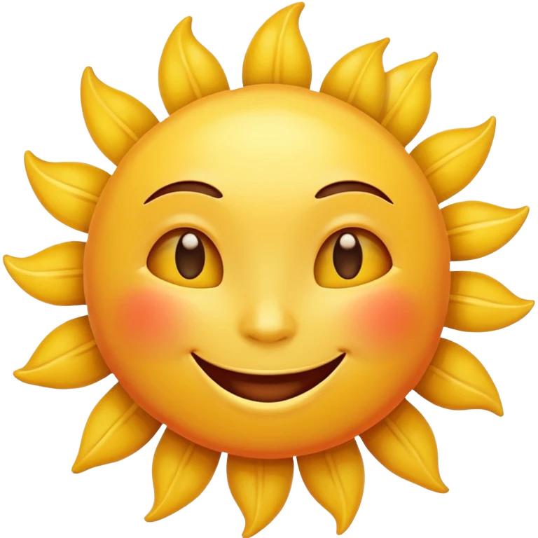 smiling sun emoji, simple and cheerful, apple style emoji