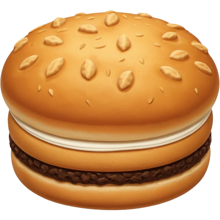 plain round bun with biscuit texture on top, golden brown emoji