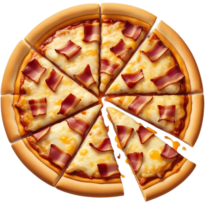 Bbq chicken pizza with bacon emoji