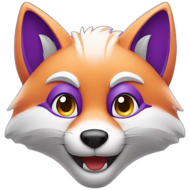 a purple fox doing a wink with his eye emoji