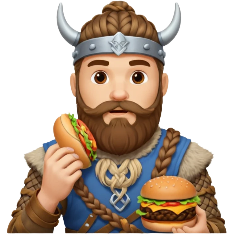 viking eating burger emoji