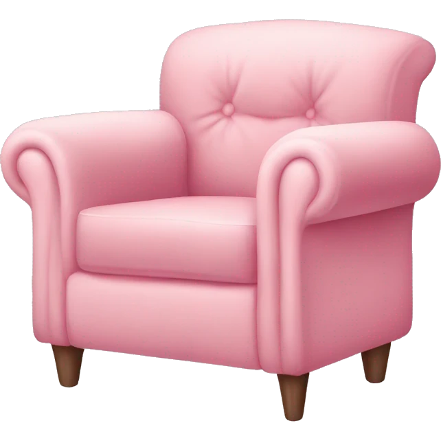 realistic pastel pink armchair with blanket emoji