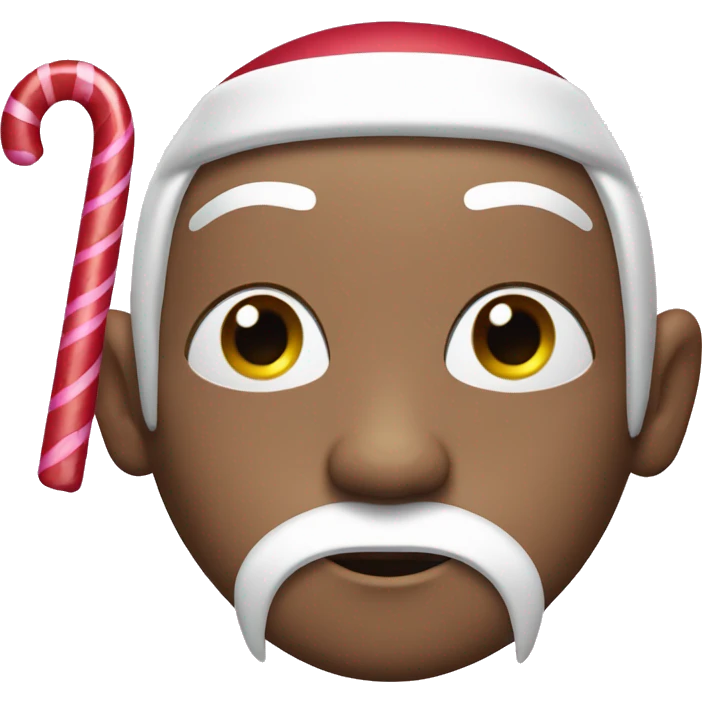 Santa withs fake lashes and a pink candy cane emoji