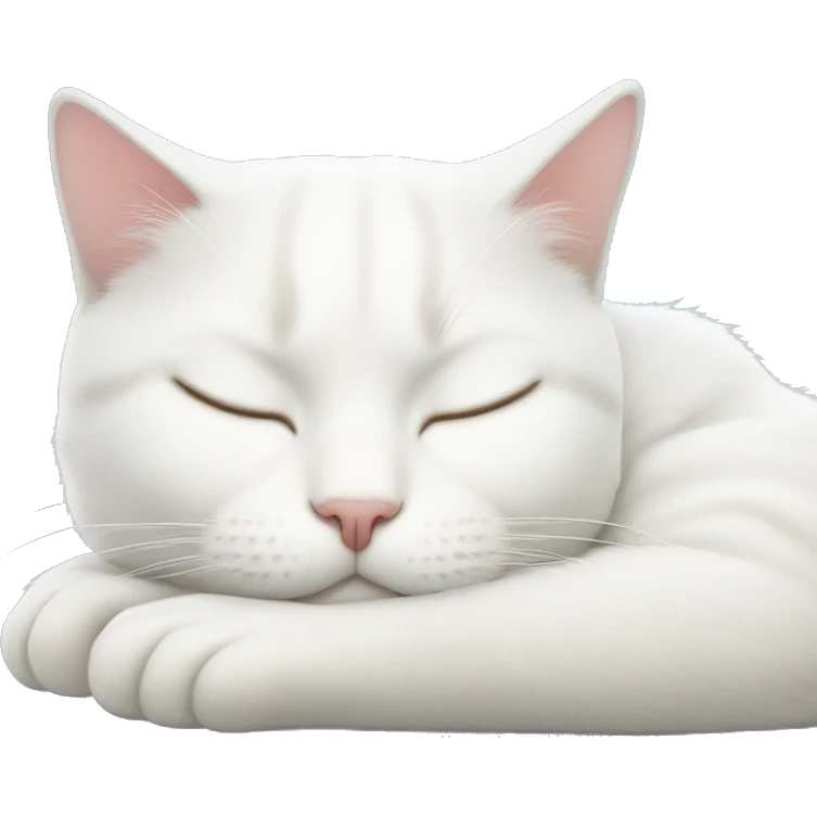 White cat sleeping emoji